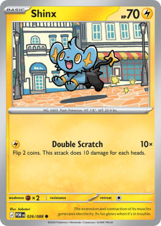 Pokémonkaart Shinx nummer 26/88 uit de set Perfect Order (Mega Evolution)