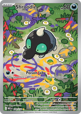 Pokémonkaart Shroodle nummer 149/132 uit de set Mega Evolution
