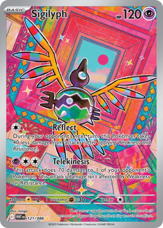 Pokémonkaart Sigilyph nummer 121/86 uit de set White Flare (Scarlet & Violet)