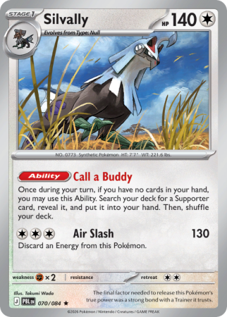 Pokémonkaart Silvally nummer 70/84 uit de set Pitch Black (Mega Evolution)