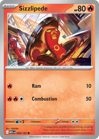 Pokémonkaart Sizzlipede nummer 29/132