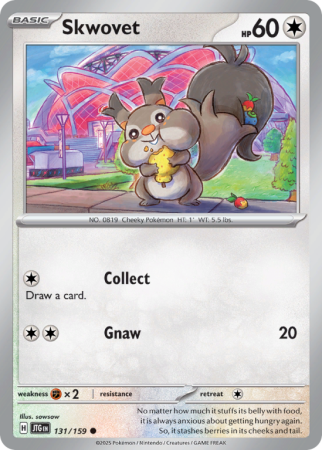 Pokémonkaart Skwovet nummer 131/159 uit de set Journey Together (Scarlet & Violet)