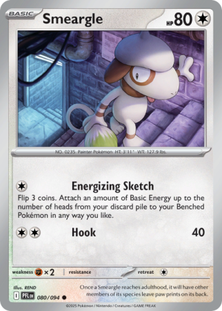 Pokémonkaart Smeargle nummer 80/94 uit de set Phantasmal Flames (Mega Evolution)