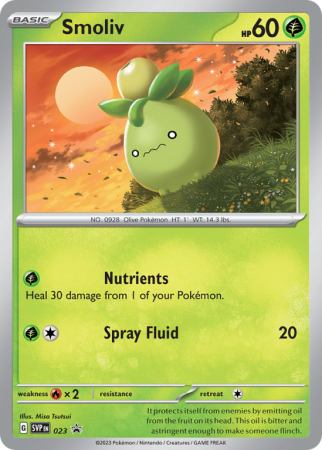 Pokémonkaart Smoliv nummer 23/14 uit de set Scarlet & Violet Black Star Promos (Scarlet & Violet)