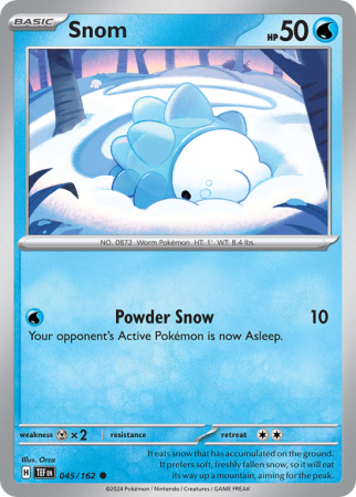 Pokémonkaart Snom nummer 45/162 uit de set Temporal Forces (Scarlet & Violet)
