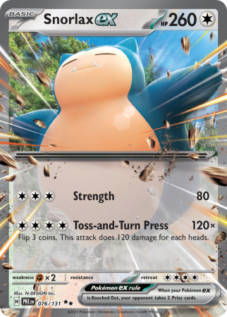 Pokémonkaart Snorlax ex nummer 76/131 uit de set Prismatic Evolutions (Scarlet & Violet)