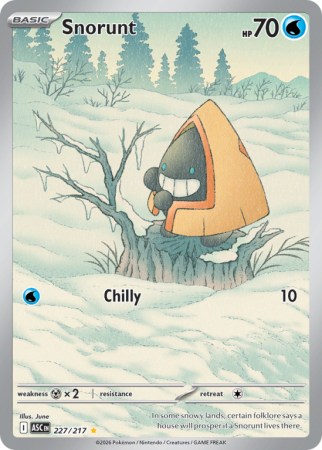 Pokémonkaart Snorunt nummer 227/217 uit de set Ascended Heroes (Mega Evolution)