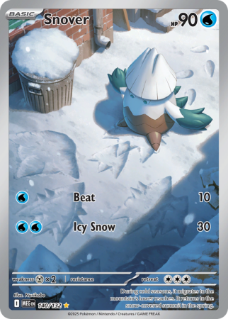 Pokémonkaart Snover nummer 140/132