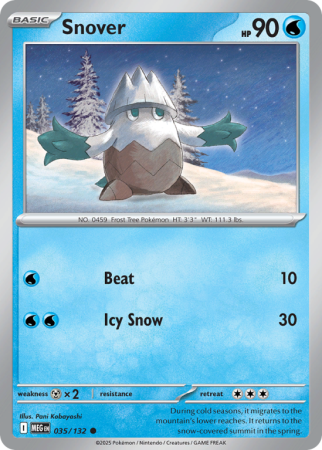 Pokémonkaart Snover nummer 35/132