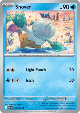 Pokémonkaart Snover nummer 59/182 uit de set Destined Rivals (Scarlet & Violet)