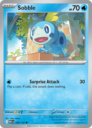 Pokémonkaart Sobble nummer 39/132 uit de set Mega Evolution