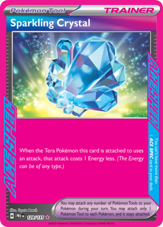 Pokémonkaart Sparkling Crystal nummer 129/131 uit de set Prismatic Evolutions (Scarlet & Violet)