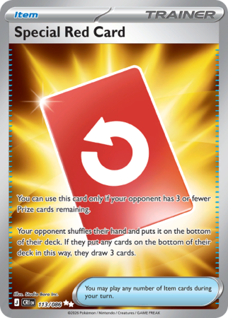 Pokémonkaart Special Red Card nummer 113/86 uit de set Chaos Rising (Mega Evolution)