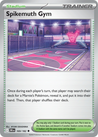 Pokémonkaart Spikemuth Gym nummer 169/182 uit de set Destined Rivals (Scarlet & Violet)