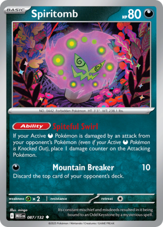 Pokémonkaart Spiritomb nummer 87/132 uit de set Mega Evolution
