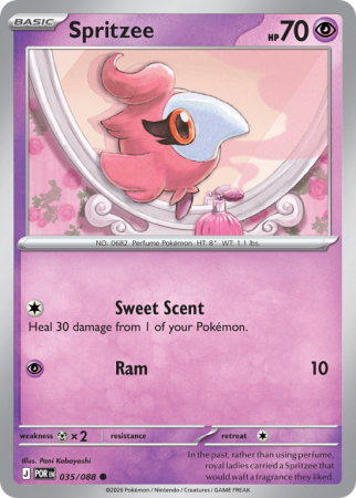 Pokémonkaart Spritzee nummer 35/88