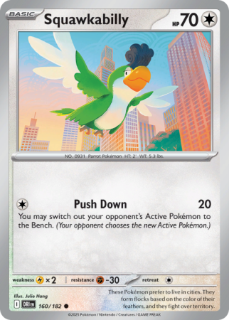 Pokémonkaart Squawkabilly nummer 160/182