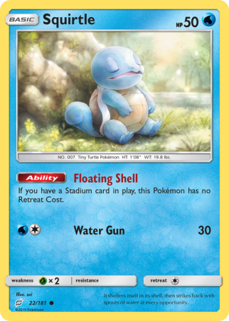 Squirtle 22/181 Sun & Moon Team Up