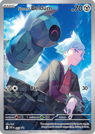 Pokémonkaart Steven's Beldum nummer 207/14 uit de set Scarlet & Violet Black Star Promos (Scarlet & Violet)