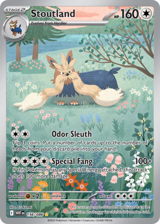 Pokémonkaart Stoutland nummer 156/86 uit de set White Flare (Scarlet & Violet)