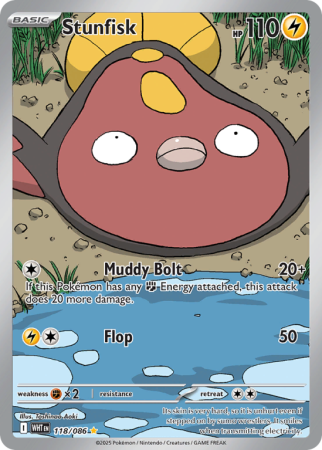 Pokémonkaart Stunfisk nummer 118/86