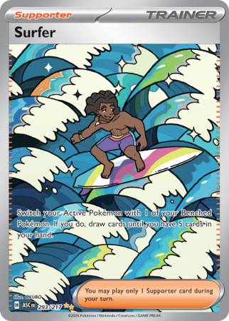 Pokémonkaart Surfer nummer 293/217