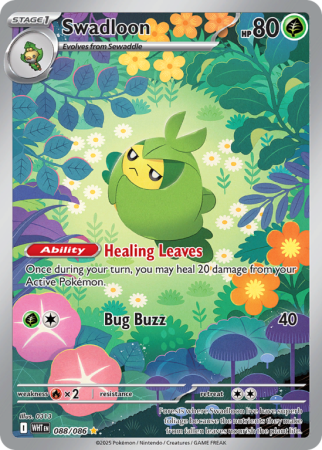 Pokémonkaart Swadloon nummer 88/86 uit de set White Flare (Scarlet & Violet)