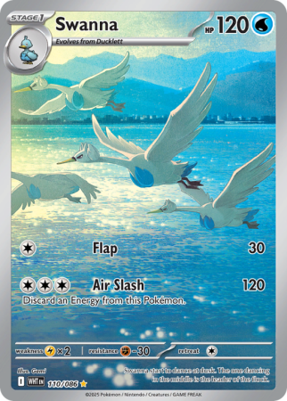 Pokémonkaart Swanna nummer 110/86 uit de set White Flare (Scarlet & Violet)