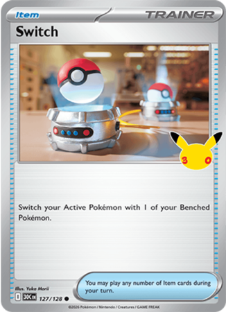Pokémonkaart Switch nummer 127/128 uit de set 30th Celebration (Mega Evolution)