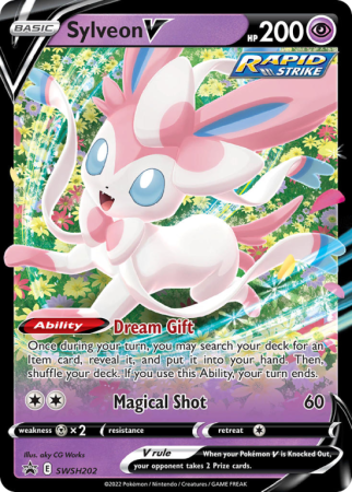 Pokémonkaart Sylveon V nummer SWSH202/103