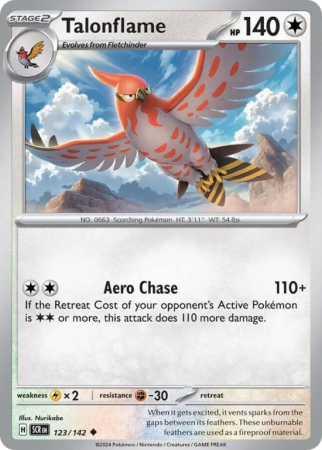 Pokémonkaart Talonflame nummer 123/142