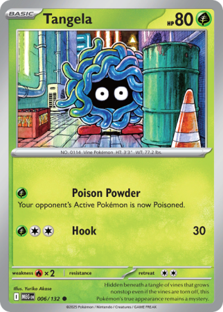 Pokémonkaart Tangela nummer 6/132 uit de set Mega Evolution