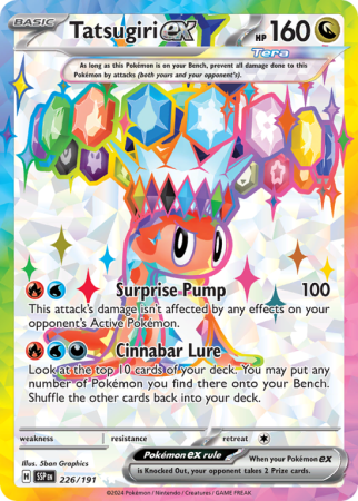 Pokémonkaart Tatsugiri ex nummer 226/191