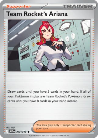 Pokémonkaart Team Rocket's Ariana nummer 202/217