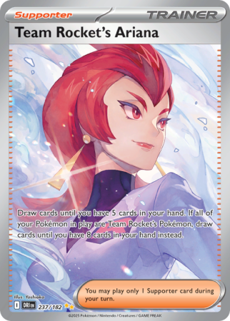 Pokémonkaart Team Rocket's Ariana nummer 237/182 uit de set Destined Rivals (Scarlet & Violet)
