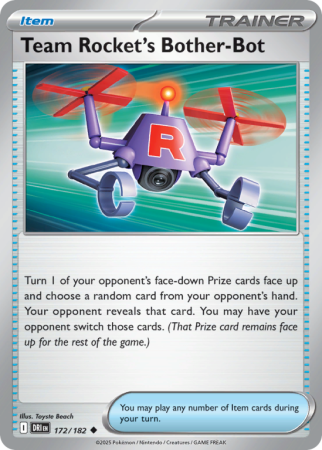 Pokémonkaart Team Rocket's Bother-Bot nummer 172/182 uit de set Destined Rivals (Scarlet & Violet)
