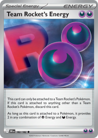 Pokémonkaart Team Rocket's Energy nummer 182/182