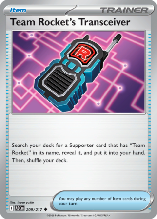 Pokémonkaart Team Rocket's Transceiver nummer 209/217 uit de set Ascended Heroes (Mega Evolution)