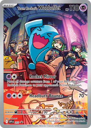 Pokémonkaart Team Rocket's Wobbuffet nummer 203/14