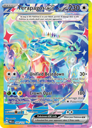Pokémonkaart Terapagos ex nummer 169/131 uit de set Prismatic Evolutions (Scarlet & Violet)