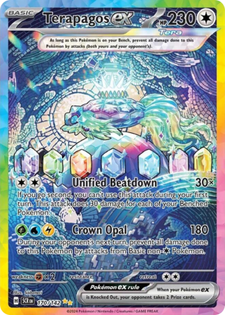 Pokémonkaart Terapagos ex nummer 170/142 uit de set Stellar Crown (Scarlet & Violet)
