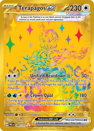 Pokémonkaart Terapagos ex nummer 180/131 uit de set Prismatic Evolutions (Scarlet & Violet)