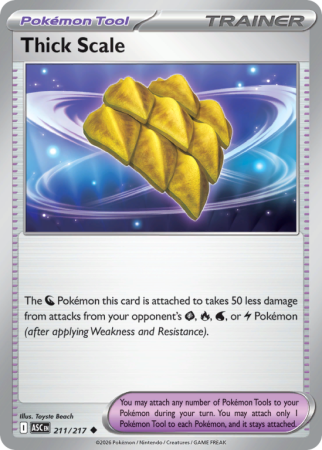 Pokémonkaart Thick Scale nummer 211/217 uit de set Ascended Heroes (Mega Evolution)