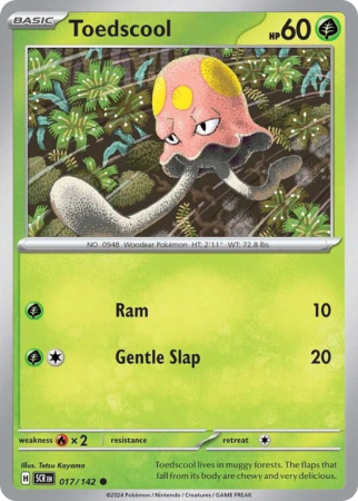 Pokémonkaart Toedscool nummer 17/142 uit de set Stellar Crown (Scarlet & Violet)