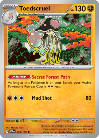Pokémonkaart Toedscruel nummer 89/159 uit de set Journey Together (Scarlet & Violet)