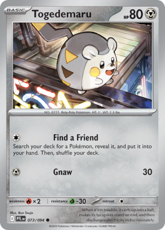 Pokémonkaart Togedemaru nummer 73/94