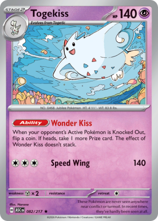 Pokémonkaart Togekiss nummer 82/217 uit de set Ascended Heroes (Mega Evolution)