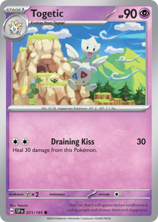 Pokémonkaart Togetic nummer 71/191 uit de set Surging Sparks (Scarlet & Violet)