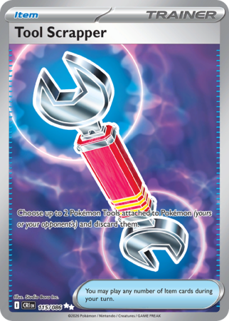 Pokémonkaart Tool Scrapper nummer 115/86 uit de set Chaos Rising (Mega Evolution)