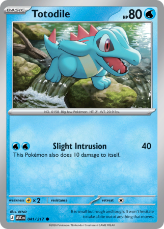 Pokémonkaart Totodile nummer 41/217